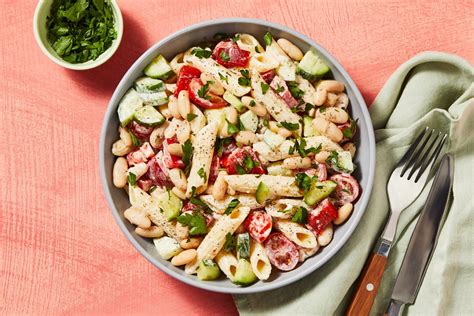 Vegan Greek Style Pasta And Bean Salad Recipe Hellofresh