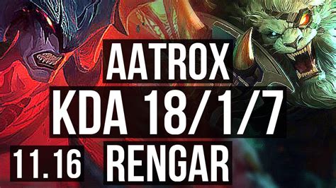 Aatrox Vs Rengar Top 18 1 7 Legendary 1100 Games 900k Mastery