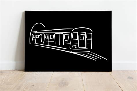 New York Subway Line Art Minimalist Digital Printing Etsy