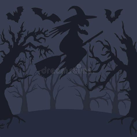 Vector Spooky Tree Silhouette For Halloween Template Stock Vector Illustration Of Pumpkin