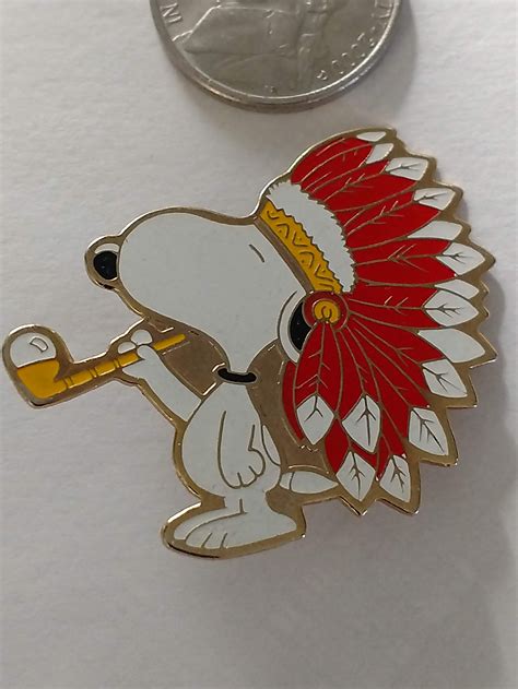 Vintage Enamel Peanuts Pin Snoopy Indian Chief With Pipe For Sale In Treasure Island Fl Offerup