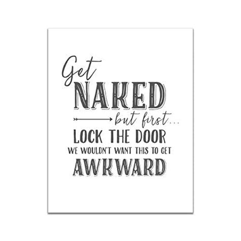 Amazon Get Naked But First Lock The Door Funny Bathroom Sign