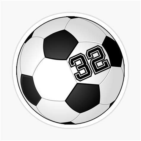 "Football Soccer Player Jersey No 32 Back Number #32 Ball Sport Sticker ...