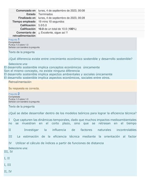 Desarrollo Sustentable Examen Semana Comenzado En Lunes De