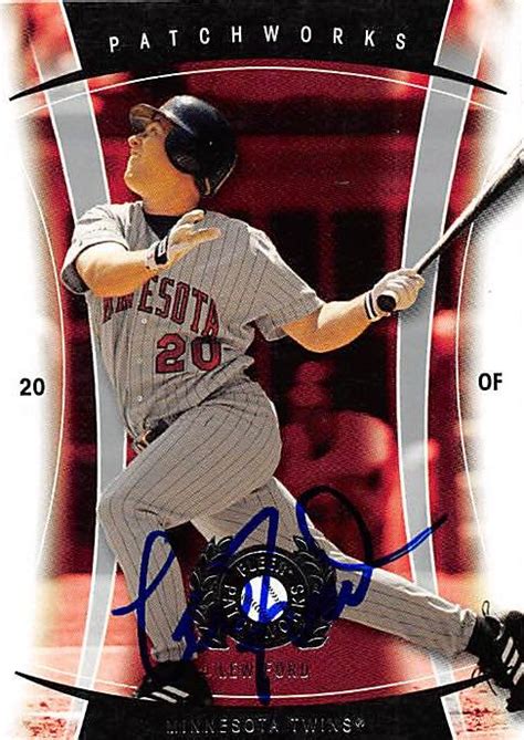 Lew Ford Autographed Baseball Card Minnesota Twins Fleer