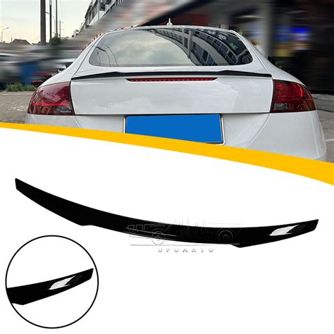 Abs Plastic Gloss Black Rear Boot Lip Trunk Spoiler Extension For Audi Tt Mk2 8j Coupe 2008 2014