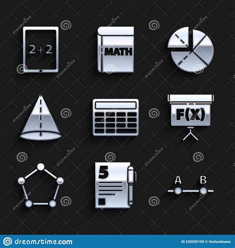 Set Calculator Test Exam Sheet And Pen Graph Schedule Chart Diagram Chalkboard Geometric