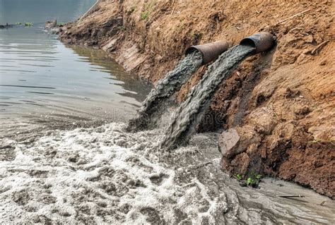 Water pollution in river. stock photo. Image of background - 107643216