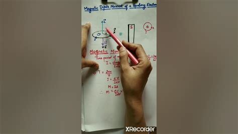 Class Xii Physics Magnetic Dipole Moment Of A Revolving Electron And Bohr Magneton Youtube