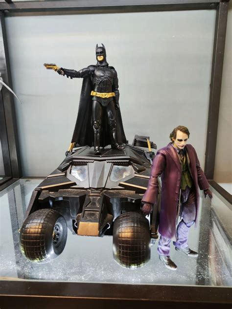 Set Of DC Batman Dark Knight Tumbler Batmobile And Joker Mafex 1 12 DC