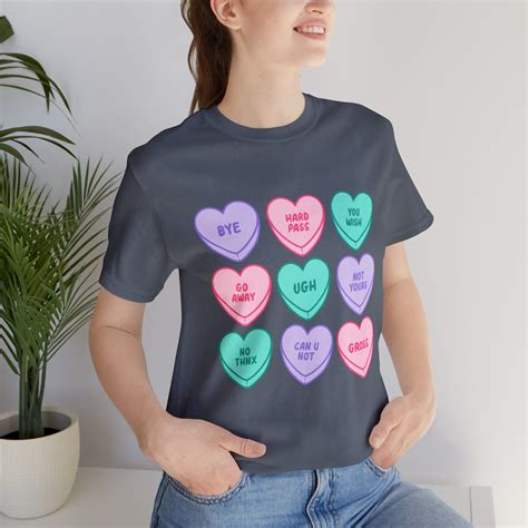 Valentine Candy Heart T Shirt Candy Heart Short Women Heart T Shirt