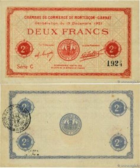 Francs Chambre De Commerce De Monlu On Gannat Comunas De