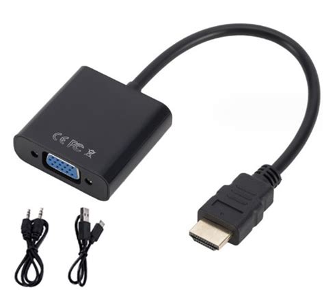 Кабель-переходник HDMI -> VGA конвертер адаптер с аудио 3.5 мм и ...