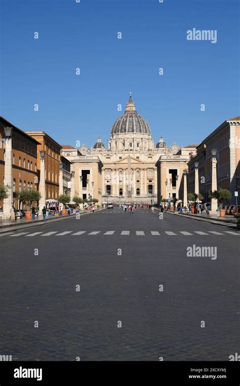 Rome Italy Via Della Conciliazione And St Peters Basilica Basilica