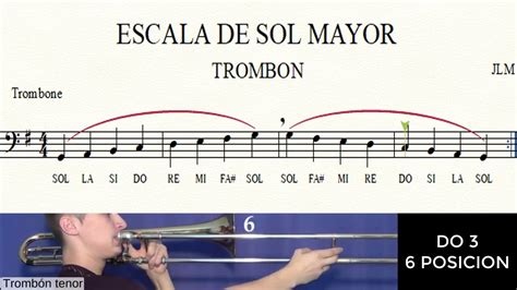 COMO TOCAR TROMBON ESCALA DE SOL MAYOR YouTube