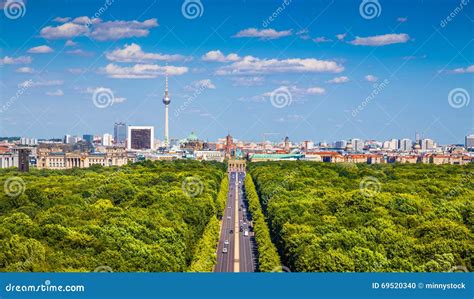 Berlin Skyline With Tiergarten Park In Summer Germany Stock Photo