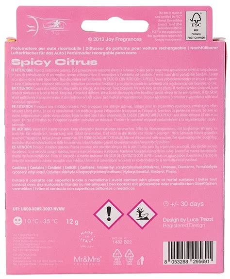 Mr Mrs Niki Spicy Citrus Car Air Freshener Makeup Uk