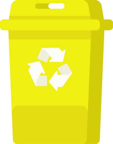 Free Gelber Papierkorb Mit Recycling Symbol Png With