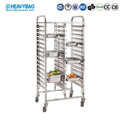 Heavybao Commercial Equipment Dual Rows Kitchen Food Transfer Rack