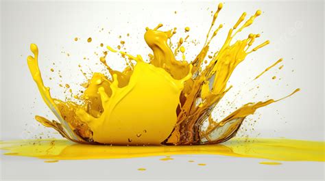 Yellow Liquid Splash Background 3d Illustration Of Yellow Splash On