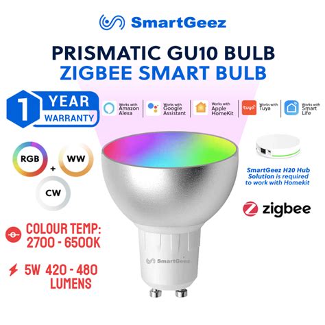 Smartgeez Zigbee Prismatic Gu10 Smart Bulb Rgbww Passionhome Sg