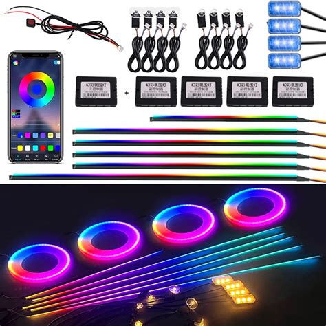 18 In 1 RGB Symphony Atmosphere Lights For Car Interior Streamer