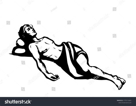 Man Lying On Back Nude Over Royalty Free Licensable Stock Illustrations Drawings