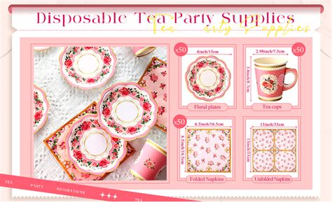 Amazon Vesici Pcs Tea Party Decorations Oz Disposable Paper