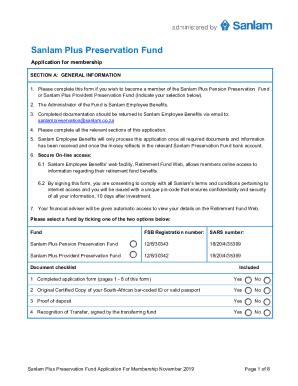 Fillable Online Sanlam Plus Preservation Fund Fax Email Print PdfFiller