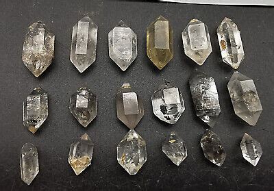 18pcs Natural Tibetan BLACK Phantom QUARTZ Crystal Double Terminating