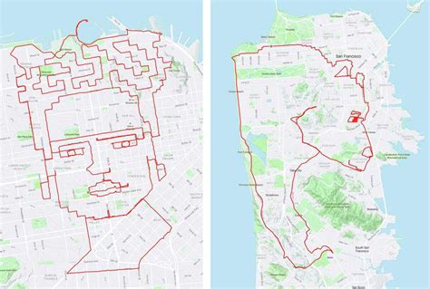 To Make ‘gps Art These Athletes Use San Franciscos Street Layout As