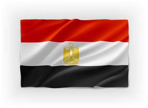 Red White And Black Flag Of Egypt 3d Vector Object Isolated On White