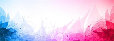 Colorful Poster Banner Background with Blue, Red and Pink Flowers