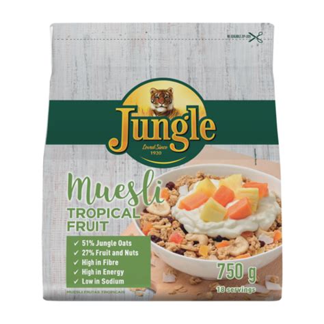 JUNGLE MUESLI TROPICAL 750G Bargain Xpress