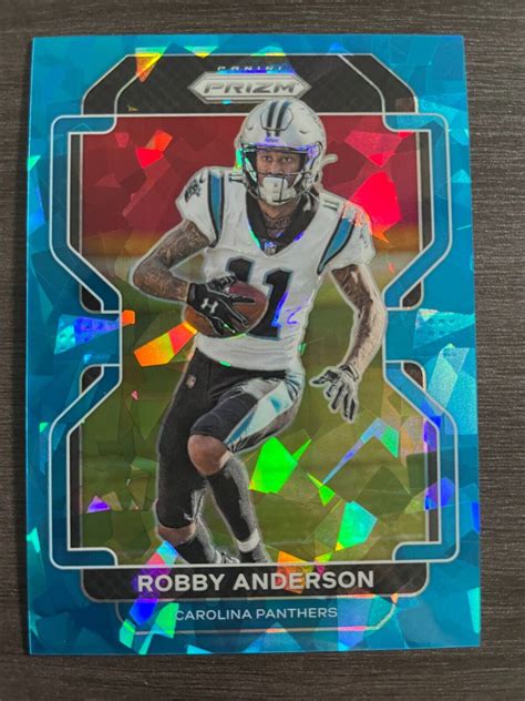 2021 Panini Prizm Robby Anderson Blue Ice Prizm 312 Carolina Panthers