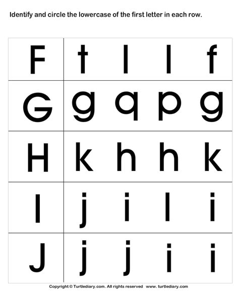 Printable Lowercase Letter Recognition Worksheets