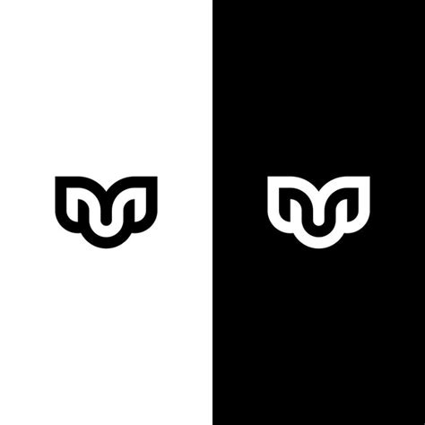 Premium Vector M Letter Monogram Logo In Black And White