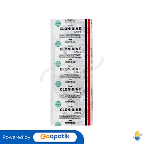 Clonidine Kimia Farma 015 Mg Tablet Kegunaan Efek Samping Dosis