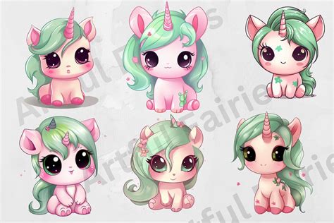 Cute Chibi Unicorn Clipart Chibi Clipart Unicorn Png Fantasy Etsy