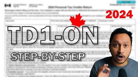 How To Fill Td1 On Form Ontario Canada 2024 Youtube