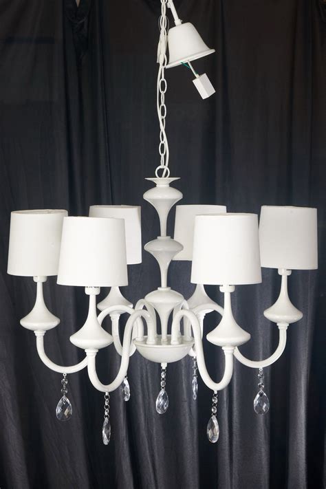 Chandelier With Shades White In White Chandelier Chandelier Shades