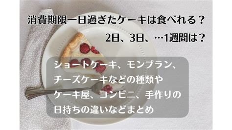 ケーキは消費期限が1日過ぎても食べれる？ショートケーキやモンブラン、ケーキ屋やコンビニでも違うのか解説