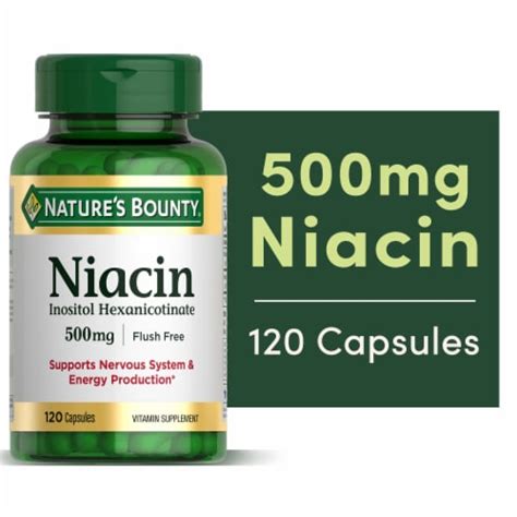 Natures Bounty Flush Free Niacin Capsules 500mg 120 Ct Qfc