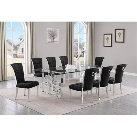 Everly Quinn Solie 9 Piece Double Pedestal Dining Set Wayfair Canada