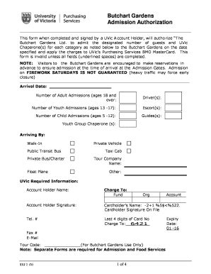 fillable  web uvic uvic buchart gardens form fax email print