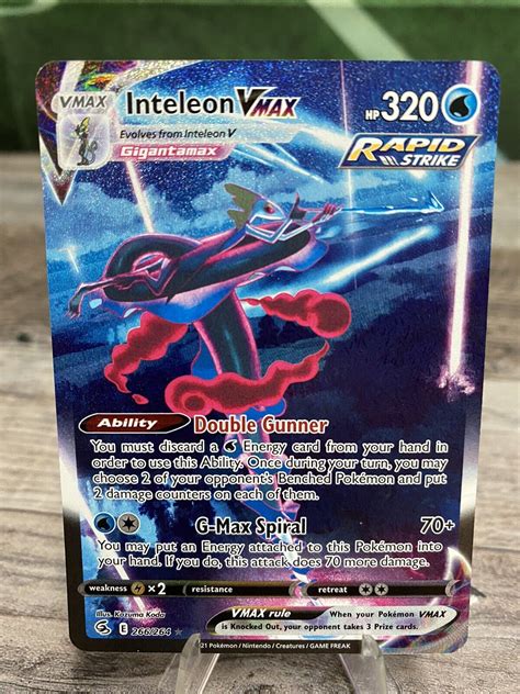 Pokémon Fushion Strikes Inteleon VMAX 266 264 Alternate Art Secret NM