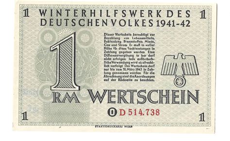 Winterhilfswerk 1 RM 1941 1942 WHW 34 MA Shops