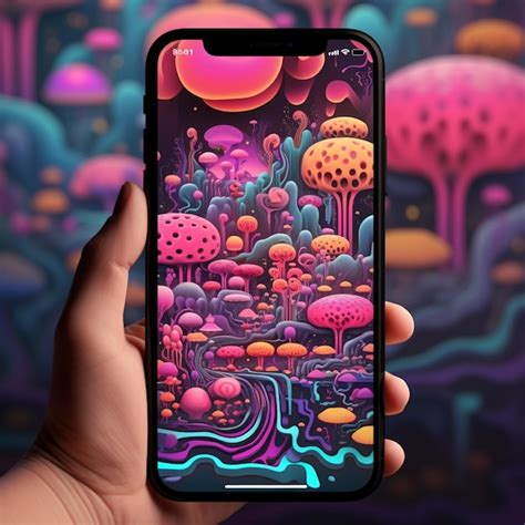 Premium Ai Image Someone Holding A Phone With A Colorful Background