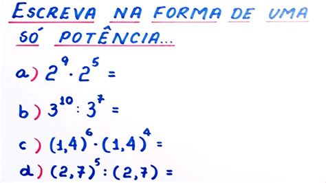 Transforme Multiplicações Em Forma De Potenciação