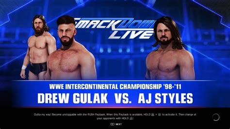 Smackdown AJ Styles Vs Drew Gulak For The WWE Intercontinental